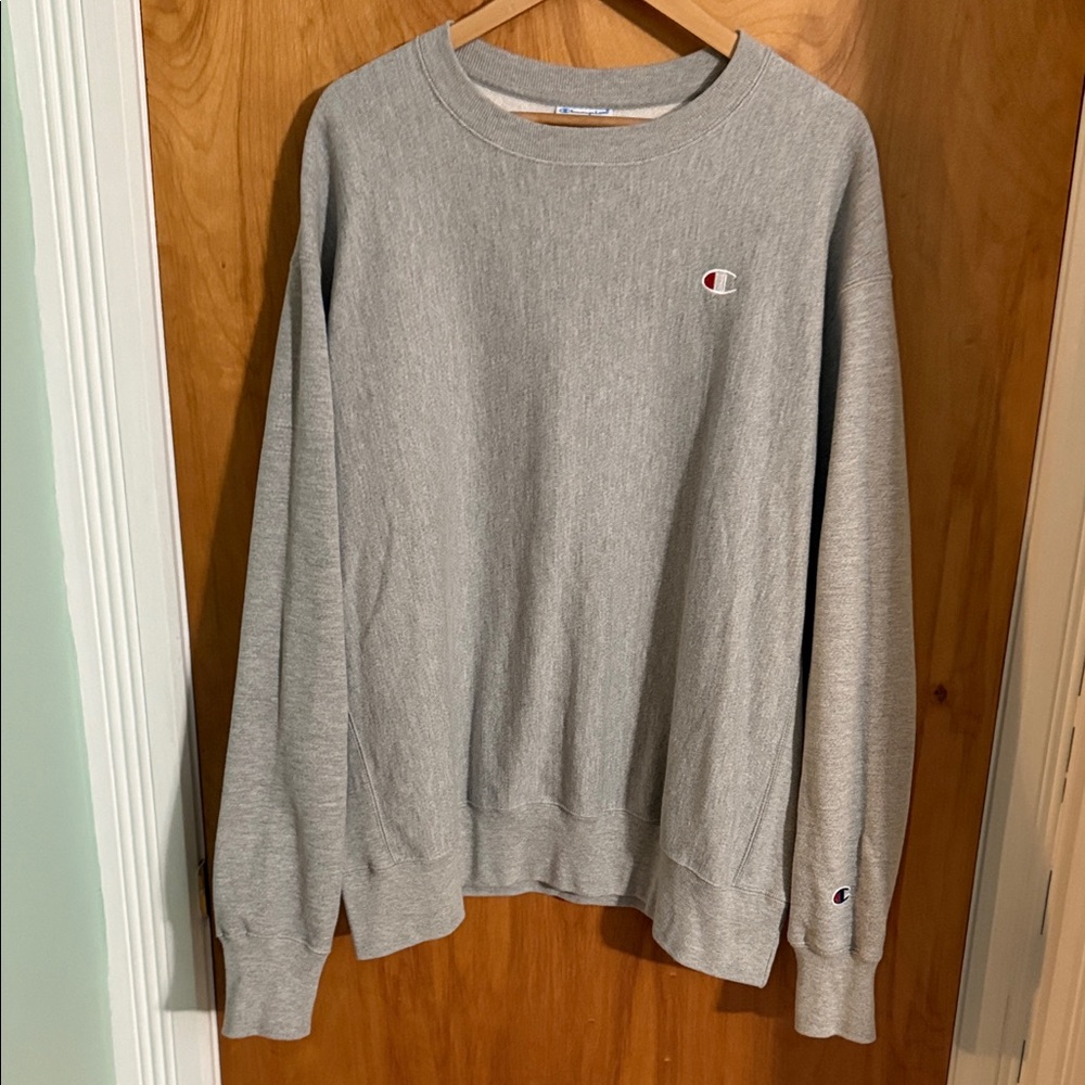 Champion Men's Crewneck Sweater in Gray